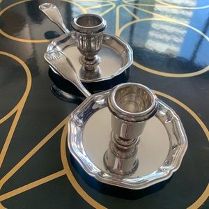 Christofle Silver plated candle holders set of 2